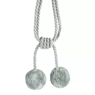 Dekoracyjny sznur do zasłon ANGELA upinacz z ozdobnymi pomponami Eurofirany