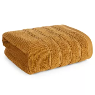 Ręcznik kąpielowy 70x140 cm bawełniany kolor musztardowy w błyszczące paseczki AMIRA Eurofirany