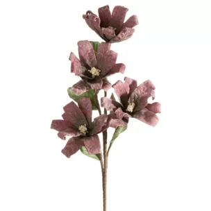 Kwiat sztuczny ciemnofioletowy z plastycznej pianki foamiran 70 cm Eurofirany