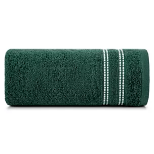 Ręcznik kąpielowy 70x140 cm bawełniany kolor zielony z subtelną bordiurą w paseczki 500 g/m2 ALLY Eurofirany