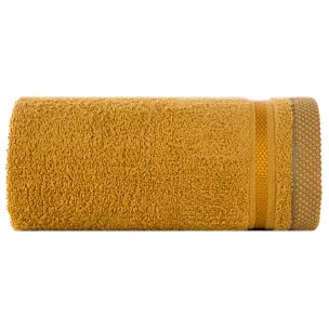 Ręcznik do rąk 40x60 cm bawełniany kolor ciemnożółty z bordiurą w paski 500 g/m2 ABBIE Eurofirany