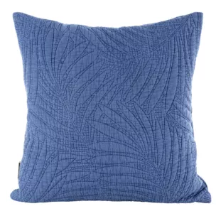Poszewka na poduszkę 45x45 cm stonewashed pikowana metodą hot press niebieska STONE EUROFIRANY PREMIUM