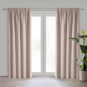 Zasłona zaciemniająca pudrowa LOGAN z matowej tkaniny typu blackout 135x270 cm na taśmie Eurofirany