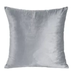 Poszewka na poduszkę 40x40 cm welwetowa z połyskiem miękka i puszysta srebrna MELANIE Eurofirany