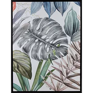 Obraz nadruk na płótnie egzotyczne liście z akcentami złota i srebra