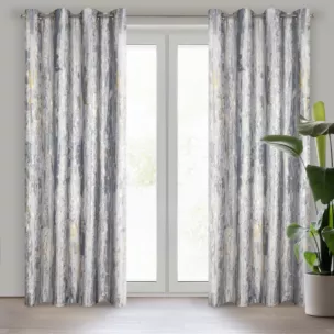 Zasłona szaro, złocista z welwetu z efektem przecierki 140x250 cm przelotka GRACE Eurofirany