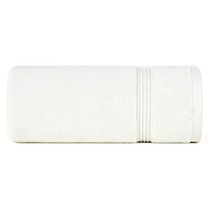 Ręcznik do rąk 30x50 cm bawełniany kolor kremowy 0 twist zdobiony paseczkami 550 g/m2 MOLLY Eurofirany