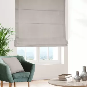 Roleta rzymska jasnobeżowa z miękkiej tkaniny welwetowej