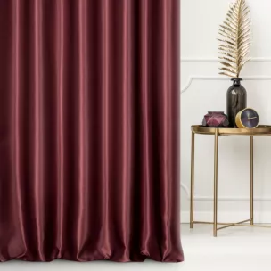 Zasłona szyta na taśmie fala bordowa z jednokolorowej gładkiej tkaniny