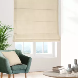 Roleta rzymska kremowa z miękkiej tkaniny welwetowej