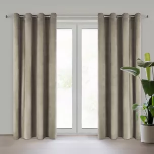 Zasłona brązowa z tkaniny welwetowej 140x250 cm przelotka ROSA Design 91 Eurofirany