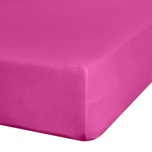 Prześcieradło jersey z gumką 160x200 cm z bawełny kolor amarantowy 140 g/m2 ADELA Eurofirany