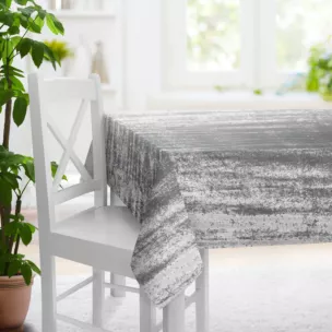 Obrus szyty szary z miękkiej tkaniny welwetowej z efektem kreszowania