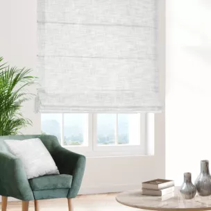 Roleta rzymska biała z grubszej etaminy, matowa