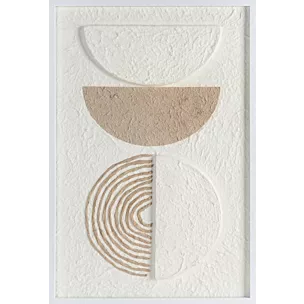 Obraz w stylu boho z wyraźną strukturą oprawiony w ramę Eurofirany