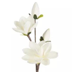 Magnolia gałązka dekoracyjna kremowe sztuczne kwiaty z pianki 59 cm Eurofirany