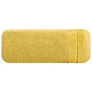 Ręcznik do rąk 30x50 cm bawełniany kolor musztardowy z welwetową bordiurą 500 g/m2 DAMLA Eurofirany