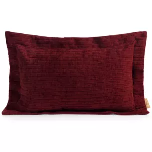 Poszewka na poduszkę  40x60 cmz szenilowej tkaniny bordowa o widocznym ozdobnym splocie Eva Minge Elegan Eurofirany