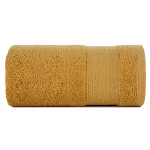 Ręcznik kąpielowy 70x140 cm bawełniany kolor musztardowy w pasy przetykany błyszczącą nicią 500 g/m2 APRIL Eurofirany