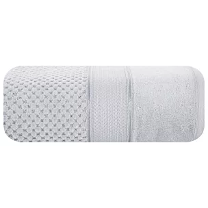 Ręcznik do rąk 90x150 cm bawełniany kolor srebrny z welwetową bordiurą 500 g/m2 JESSI Eurofirany