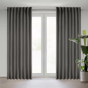 Zasłona grafitowa zaciemniająca 140x300 cm taśma imitująca flex MILAN Eurofirany