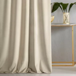 Zasłona szyta na taśmie fala ENYA złota z miękkiej półmatowej tkaniny welwetowej