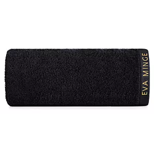 Ręcznik kąpielowy 50x90 cm bawełniany kolor czarny z haftowanym logiem Eva Minge 550 g/m2 VENUS Eurofirany