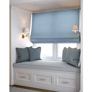 Roleta rzymska ADESSA niebieska z miękkiej tkaniny o welurowej strukturze