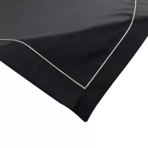 Bieżnik na stół czarny 85x85 cm KARIN z ozdobną listwą oraz złotą wypustką w eleganckim opakowaniu