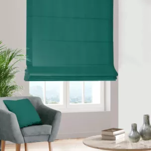 Roleta rzymska ciemnozielona z miękkiej półmatowej tkaniny welwetowej