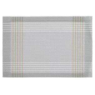 Podkładka na stół biało, złota 30x45 cm KARA zdobiona w subtelna kratkę Eurofirany