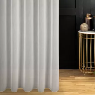 Firana szyta na taśmie 8 cm naturalna z matowej cienkiej etaminy, wykończona obciążnikiem