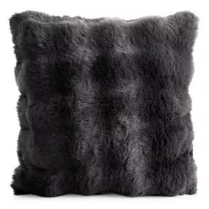 Poszewka na poduszkę 45x45 cm z futerka kolor stalowy zdobiona efektem 3D LILY Eurofirany