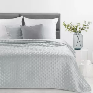 Narzuta welwetowa srebrna 220x240 cm pikowana metodą hot press SOFIA 4 EUROFIRANY PREMIUM