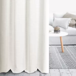 Zasłona szyta na taśmie fala naturalna z tkaniny typu eko z widocznym splotem