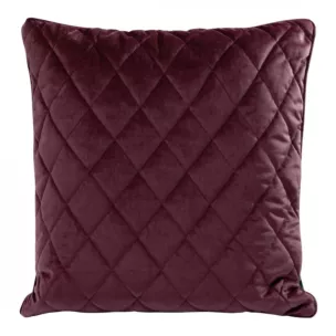 Poduszka 50 x 50 cm bordowa pikowana we wzór karo z ozdobną wypustką na brzegach VELVET 28 Eurofirany