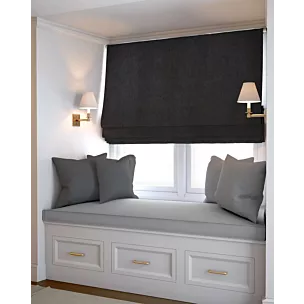 Roleta rzymska grafitowa z miękkiej tkaniny o welurowej strukturze