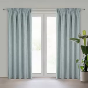 Zasłona jasnoniebieska w stylu eko 140x270 cm taśma JULA2 Eurofirany