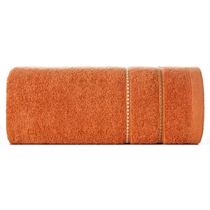 Ręcznik kąpielowy 70x140 cm bawełniany kolor pomarańczowy z kontrastującymi paseczkami 500 g/m2 SUZI Eurofirany