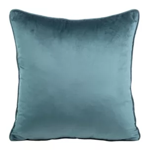Poszewka na poduszkę 40x40 cm welwetowa, dwukolorowa z ozdobną wypustką na brzegach ciemnoniebieski, szałwiowy MEL Eurofirany
