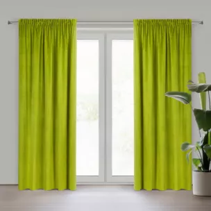 Zasłona oliwkowa z gładkiego welwetu 140x300 cm taśma PIERRE Eurofirany