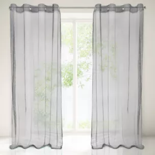 Dekoracja okienna Anika srebrna z siateczki plaster miodu na przelotkach Eurofirany