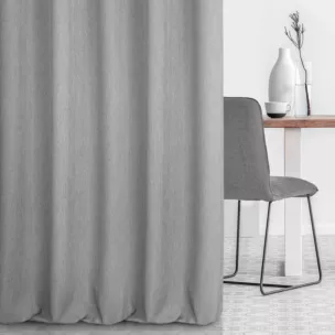 Zasłona szyta na taśmie fala jasnoszara z miękkiej tkaniny z efektem melanżu
