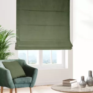 Roleta rzymska DORA - HIT szałwiowa z miękkiej tkaniny o welurowej strukturze