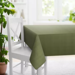 Obrus na wymiar DORA - HIT jasnozielony z miękkiej tkaniny o welurowej strukturze