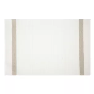 Podkładka na stół biało, beżowa 30x45 cm RUBY zdobiona pasami pleciona Eurofirany