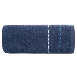 Ręcznik do rąk 30x50 cm bawełniany kolor granatowy z kontrastującymi paseczkami 500 g/m2 SUZI Eurofirany