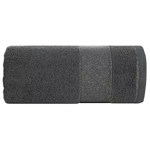 Ręcznik do rąk 30x50 cm bawełniany kolor stalowy z ozdobną bordiurą i 500 g/m2 NESSY Eurofirany