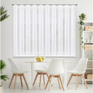 Firana biała z gładkiego mlecznego woalu wykończona szwem obciążającym VIOLET 200x160 cm fala 1:2 Eurofirany