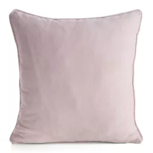 Poszewka na poduszkę 45x45 cm szenilowa jasnoróżowa z ozdobną lamówką - VANI Eurofirany